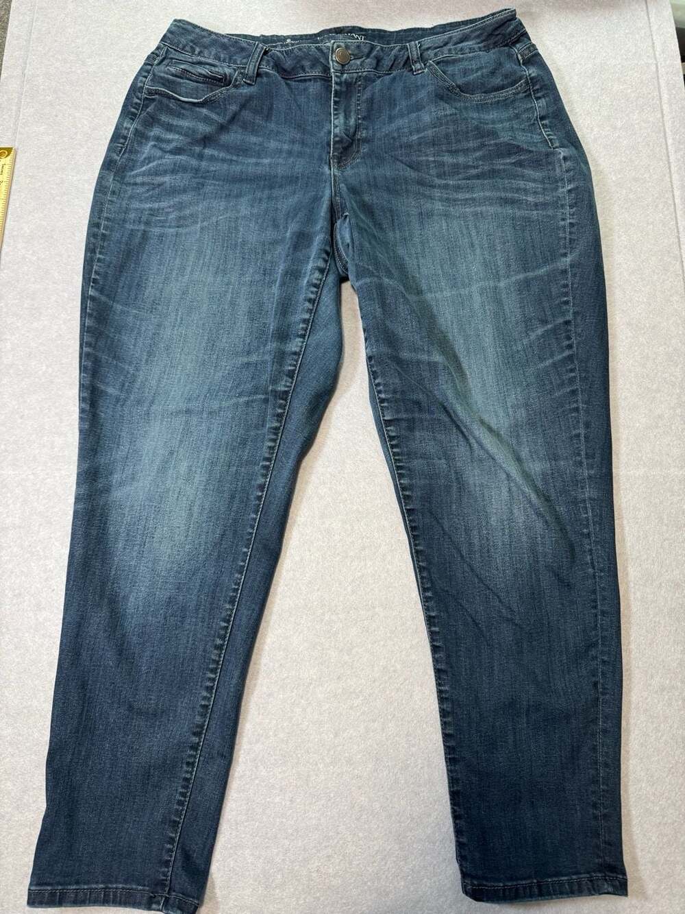 Lane Bryant Genius Fit Boyfriend Jeans Blue Denim Size 18